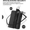 imageBOSTANTEN Small Wallet RFID Minimalist Zip ID Case Wallet with Lanyard Keychain Water Resistant Card Wallets for Women ampamp Men BlackBlack