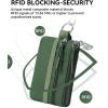 imageBOSTANTEN Small Wallet RFID Minimalist Zip ID Case Wallet with Lanyard Keychain Water Resistant Card Wallets for Women ampamp Men BlackGreen