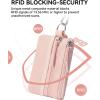 imageBOSTANTEN Small Wallet RFID Minimalist Zip ID Case Wallet with Lanyard Keychain Water Resistant Card Wallets for Women ampamp Men BlackPink