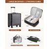 imageBOSTANTEN Travel Backpack For Women TSA Carry On Backpack for Airplanes Personal Item Backpack Fits 156 Inch Laptop with USBTypeC Charging Port Weekender Overnight Daypack with 2 Packing CubesBeigeblackbrown3pcs