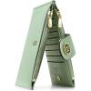 imageBOSTANTEN Leather Wallets for Women Large RFID Blocking Slim Bifold Purse Card Holder with Zipper Pocket2Green