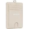 imageBOSTANTEN Small Wallet For Women RFID Leather Credit Card Holder Slim Wristlet Keychain Wallet With Zipper Pocket Light GreenSBeige
