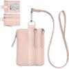 imageBOSTANTEN Small Wallet RFID Minimalist Zip ID Case Wallet with Lanyard Keychain Water Resistant Card Wallets for Women ampamp Men BlackPink