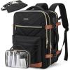 imageBOSTANTEN Travel Backpack For Women TSA Carry On Backpack for Airplanes Personal Item Backpack Fits 156 Inch Laptop with USBTypeC Charging Port Weekender Overnight Daypack with 2 Packing CubesBlackbrown3pcs