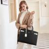 imageBOSTANTEN Briefcase for Women 156 Inch Genuine Leather Laptop Briefcase Shoulder Work Tote Bag PurseBblack