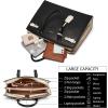 imageBOSTANTEN Briefcase for Women 156 Inch Genuine Leather Laptop Briefcase Shoulder Work Tote Bag PurseBblack