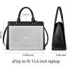imageBOSTANTEN Briefcase for Women 156 inch Leather Laptop Bag Vintage Slim Lawyer Business Bag Stylish Work PurseCcrocodile Pattern Black