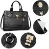 imageBOSTANTEN Briefcase for Women 156 inch Leather Laptop Bag Vintage Slim Lawyer Business Bag Stylish Work PurseCcrocodile Pattern Black
