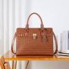 imageBOSTANTEN Briefcase for Women 156 inch Leather Laptop Bag Vintage Slim Lawyer Business Bag Stylish Work PurseDcrocodile Pattern Brown