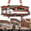 imageBOSTANTEN Briefcase for Women 156 inch Leather Laptop Bag Vintage Slim Lawyer Business Bag Stylish Work PurseDcrocodile Pattern Brown
