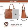 imageBOSTANTEN Briefcase for Women 156 inch Leather Laptop Bag Vintage Slim Lawyer Business Bag Stylish Work PurseDcrocodile Pattern Brown