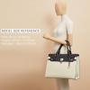 imageBOSTANTEN Briefcase for Women 156 inch Leather Laptop Bag Vintage Slim Lawyer Business Bag Stylish Work PurseFbeigeblack