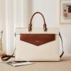 imageBOSTANTEN Briefcase for Women Laptop Tote 156 Inch Genuine Leather Handbag Work Bag BeigeAbeigebrown