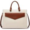 imageBOSTANTEN Briefcase for Women Laptop Tote 156 Inch Genuine Leather Handbag Work Bag BeigeAbeigebrown