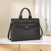 imageBOSTANTEN Briefcase for Women Laptop Tote 156 Inch Genuine Leather Handbag Work Bag BeigeCblack