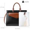imageBOSTANTEN Briefcase for Women Laptop Tote 156 Inch Genuine Leather Handbag Work Bag BeigeDblackbrown