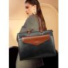 imageBOSTANTEN Briefcase for Women Laptop Tote 156 Inch Genuine Leather Handbag Work Bag BeigeDblackbrown