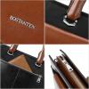 imageBOSTANTEN Briefcase for Women Laptop Tote 156 Inch Genuine Leather Handbag Work Bag BeigeDblackbrown
