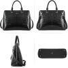 imageBOSTANTEN Briefcase for Women Leather 156 inch Laptop Shoulder Bag Office Work Crossbody HandbagEcrocodile Pattern Black