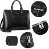 imageBOSTANTEN Briefcase for Women Leather 156 inch Laptop Shoulder Bag Office Work Crossbody HandbagEcrocodile Pattern Black