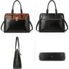 imageBOSTANTEN Briefcase for Women Leather 156 inch Laptop Shoulder Bag Office Work Crossbody HandbagKnew Black With Brown