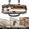 imageBOSTANTEN Briefcase for Women Leather 156 inch Laptop Shoulder Bag Office Work Crossbody HandbagKnew Black With Brown