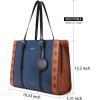 imageBOSTANTEN Laptop Bag for Women 156 inch Computer Leather Briefcase Vintage Work Tote HandbagBluebrown