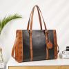 imageBOSTANTEN Laptop Bag for Women 156 inch Computer Leather Briefcase Vintage Work Tote HandbagBrownblack