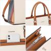 imageBOSTANTEN Leather Laptop Briefcase for Women Shoulder Bag 156 Inch Business Computer Work ToteAbeige