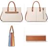 imageBOSTANTEN Leather Laptop Briefcase for Women Shoulder Bag 156 Inch Business Computer Work ToteAbeige