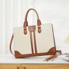 imageBOSTANTEN Leather Laptop Briefcase for Women Shoulder Bag 156 Inch Business Computer Work ToteBbeige