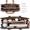 imageBOSTANTEN Leather Laptop Briefcase for Women Shoulder Bag 156 Inch Business Computer Work ToteBbeige