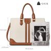 imageBOSTANTEN Leather Laptop Briefcase for Women Shoulder Bag 156 Inch Business Computer Work ToteBbeige