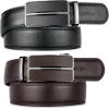 imageBOSTANTEN Ratchet Leather Belt For Men 2 Pack Dress and Casual with Adjustable Buckle Trim to Fit006black and Coffee