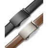 imageBOSTANTEN Ratchet Leather Belt For Men 2 Pack Dress and Casual with Adjustable Buckle Trim to Fit007black and Brown