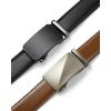 imageBOSTANTEN Ratchet Leather Belt For Men 2 Pack Dress and Casual with Adjustable Buckle Trim to Fit009black and Brown
