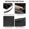 imageBOSTANTEN Wallets for Women Leather RFID Double Zipper Around Credit Card Holder Large Capacity Wristlet Clutch WalletBlack