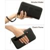 imageBOSTANTEN Wallets for Women Leather RFID Double Zipper Around Credit Card Holder Large Capacity Wristlet Clutch WalletBlack