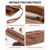 imageBOSTANTEN Wallets for Women Leather RFID Double Zipper Around Credit Card Holder Large Capacity Wristlet Clutch WalletBrown Cow Print