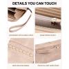 imageBOSTANTEN Wallets for Women Leather RFID Double Zipper Around Credit Card Holder Large Capacity Wristlet Clutch WalletSkin Tone