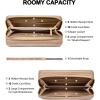 imageBOSTANTEN Wallets for Women Leather RFID Double Zipper Around Credit Card Holder Large Capacity Wristlet Clutch WalletSkin Tone