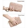 imageBOSTANTEN Wallets for Women Leather RFID Double Zipper Around Credit Card Holder Large Capacity Wristlet Clutch WalletSkin Tone