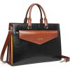 imageBOSTANTEN Briefcase for Women Laptop Tote 156 Inch Genuine Leather Handbag Work Bag BeigeDblackbrown