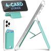 imageBOSTANTEN for MagSafe Wallet with Stand Magnetic Wallet for iPhone 1615141312 Pro Max Plus Leather Minimalist Magnetic Phone Wallets Phone Card Holder Fit 4 Cards BlackTurquoise