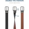 imageBOSTANTEN Belt Men Leather Reversible Belts for Men 1 38quot for Casual Golf Dress Pants TwoinOne Belt Gift002glossyblackBrown