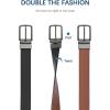 imageBOSTANTEN Belt Men Leather Reversible Belts for Men 1 38quot for Casual Golf Dress Pants TwoinOne Belt Gift003gunblackBrown