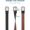 imageBOSTANTEN Belt Men Leather Reversible Belts for Men 1 38quot for Casual Golf Dress Pants TwoinOne Belt Gift004matteblackBrown