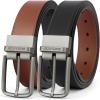 imageBOSTANTEN Belt Men Leather Reversible Belts for Men 1 38quot for Casual Golf Dress Pants TwoinOne Belt Gift005gunblackBrown