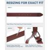 imageBOSTANTEN Genuine Leather Personalized Belt for Men 1 38quot Classic Customized Gifts for Dad Him BoyfriendRed Brown