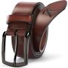 imageBOSTANTEN Genuine Leather Personalized Belt for Men 1 38quot Classic Customized Gifts for Dad Him BoyfriendRed Brown